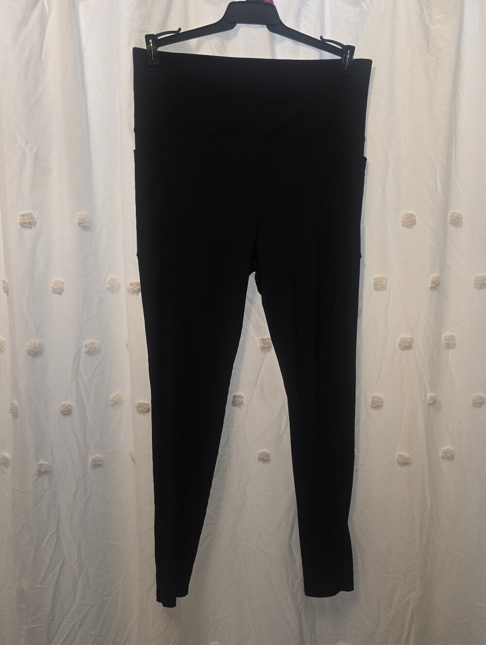 Sho Active Women's Ribbed Bllack Leggings Size Xl